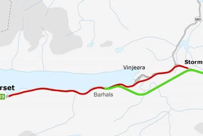To linjer på strekningen Staurset-Stormyra var aktuelle, men så ble grønn linje vedtatt.
