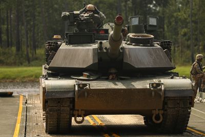 M1A2 SEPv3 Abrams-stridsvogn tilhørende 1st Armored Brigade Combat Team, 3rd Infantry Division under en øvelse ved Fort Stewart i delstaten Georgia 20. september 2023.