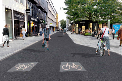 Prosjektområdet inngår som en del av sykkelveinettet i Oslo.