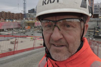 Alf Egil Mathisen, betongteknolog hos Veidekke. På byggeplass i Bjørvika for boligfeltet Mariakvartalet.