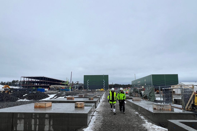 Anlegget ved Heggvin i Hamar/Løten blir digert. Bildet viser status etter et års arbeid på tomta, og det er delt av Green Mountains toppsjef på Linkedin i november 2023.