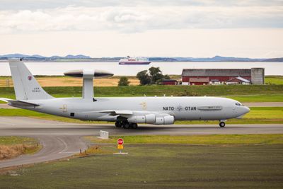 Nato E-3A Awacs på Ørland flystasjon 29. august 2023. Flyene skal kunne holdes i drift i tolv år til, mens erstatteren etter planen skal fases inn fra 2031.