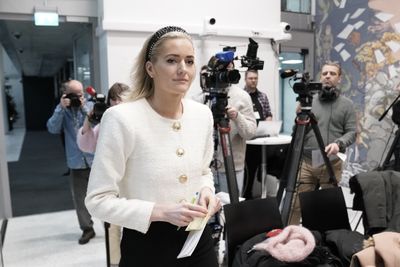Justis- og beredskapsminister Emilie Enger Mehl på pressetreffet etter at NSM-direktør Sofie Nystrøm har bedt om å få fratre med umiddelbar virkning.