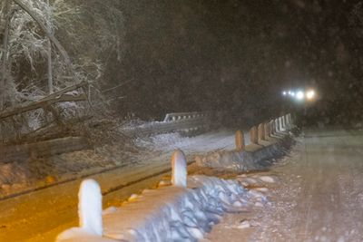 Nyttårsaften og natt til 1. nyttårsdag snødde det kraftig på Sørlandet. Dette bildet er tatt ved Volleberg langs gamle E39.