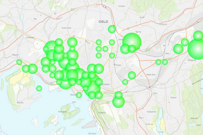 Kartet viser hvor mannen har beveget seg i Oslo.
