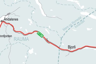 En av strekningene uengigheten står om er E136 mellom Dombås og Vestnes.