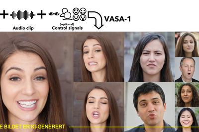 Microsofts Vasa-1-videogenerator lager særs realistiske ansiktsvideoer fra ett stillbilde og et lydklipp.