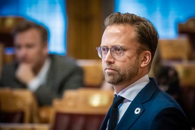 Oslo 20231025. Nikolai Astrup (H) under den muntlige spørretimen i Stortinget onsdag.Foto: Ole Berg-Rusten / NTB