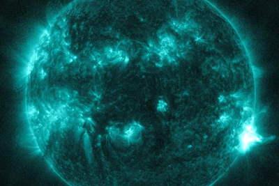 Nasas Solar Dynamics Observatory har tatt et bilde av solen under den geomagnetiske stormen som begynte fredag i forrige uke.