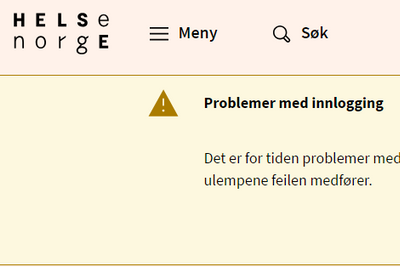 Slik ser forsiden til Helsenorge ut mandag formiddag