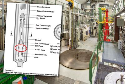 Testriggen fra Ife-eksperimentet som er gransket for juks. Ventilene skulle vært inne i reaktoren, men ble istedenfor plassert ute i reaktorhallen, følge DSA og Ifes innleide granskere.