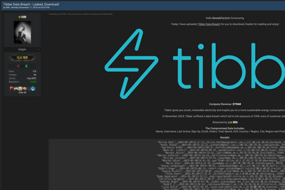 Kundedata tilbys i et undergrunnsforum.