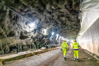 Fra AFs tunnelarbeider under Lovö ved Stockholm.