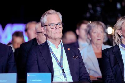 Hans Andreas Limi under Frps landsmøte på Gardermoen fredag.
