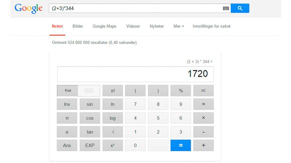 Google har en praktisk kalkulator innebygget.