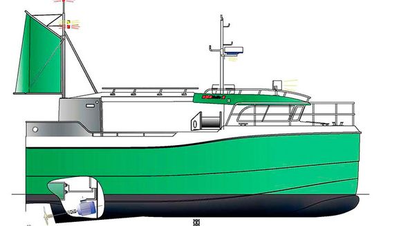 Hybridfiskebåden er konstruert som en vanlig sjark.