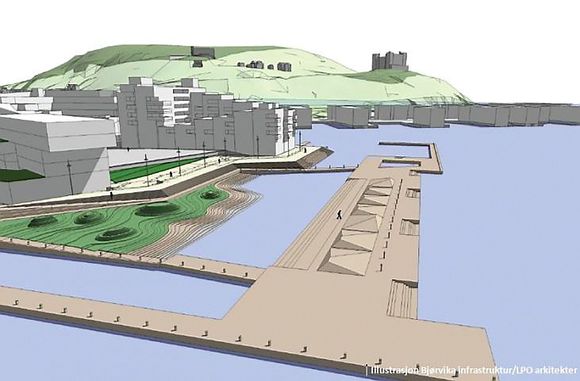 Park-i-sjø-anlegget på Sørenga-utstikkeren i Oslo er et eksempel på hvordan flytende konstruksjoner kan løse plassmangel i storbyer.