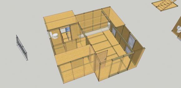 Fleksibelt system: Nils-Henrik Henningstads system kan brukes til å bygge hytte, enebolig eller rekkehus. Et godt utgangspunkt for å leve