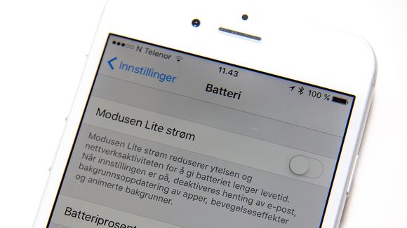 Strømsparingsmodusen justerer en rekke innstillinger slik at telefonen skal trekke så lite strøm som mulig.