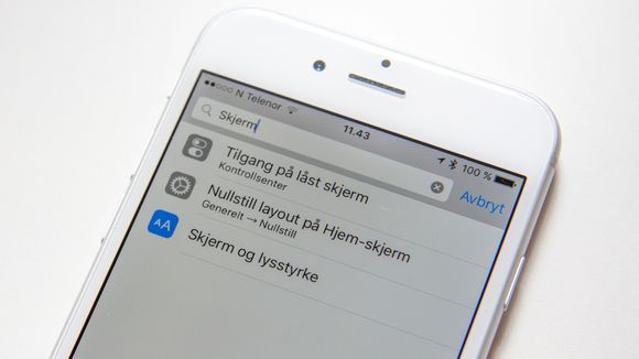 Søk gjør det enklere å finne frem i innstillingene.
