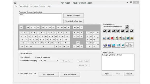Keytweak lar deg endre og deaktivere taster på tastaturet ditt.