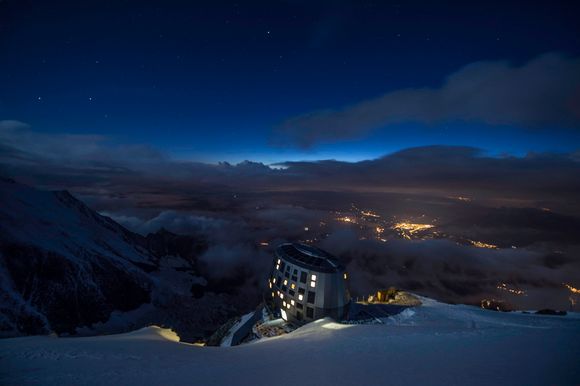 Refuge du Gouter brukes som overnattingssted for fjellklatrere på vei opp til Mont Blanc.
