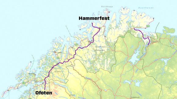 Statnetts 420 kV-linje mellom Ofoten og Hammerfest blir 510 kilometer lang, og skal koste mellom 8 og 12 milliarder kroner.