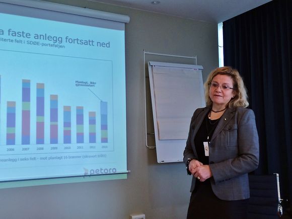 Grethe K. Moen, administrerende direktør i Petoro, la torsdag fram årsresultatet for Statens direkte andeler i norsk olje- og gassvirksomhet (SDØE).