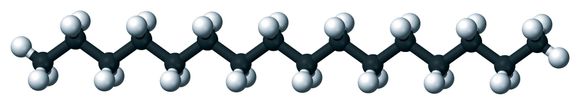 Lange kjeder: Diesel er en blanding av lange kjeder av hydrokarboner, hexadecane er en av dem. ill.: Wikimedia