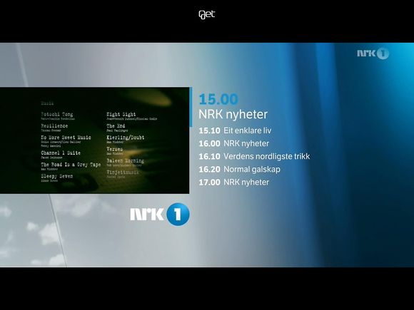 Fullskjerm: Når man ser på et program dekker det hele skjermen. At det er en sort stripe i topp og bånn skyldes av Apples har valgt et 4:3 format på iPad og ikke et film og TV-vennlig format på 16:9 som på Android.