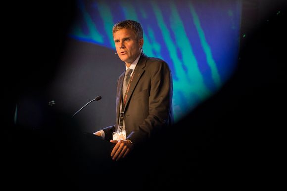 Statoil-sjef Helge Lund talte under åpningen av ONS 2014. Standardisering var ett av de temaene han tok opp.