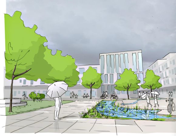 Grønn: Arkitektene vil kombinere grønn struktur med urbane elementer for å gi en tettbygget bydel attraktive kvaliteter.