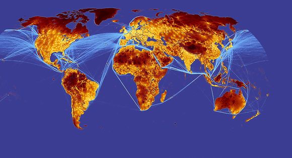 Rutetrender for global transport, basert på AIS-informasjon.