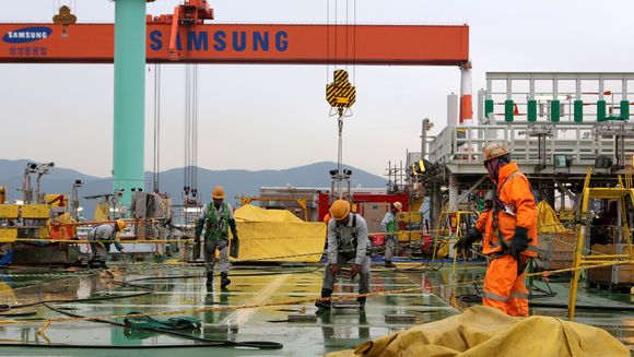 Samsung-verftet på Geoje er verdens største offshoreverft, målt i verdi av ordreboken.