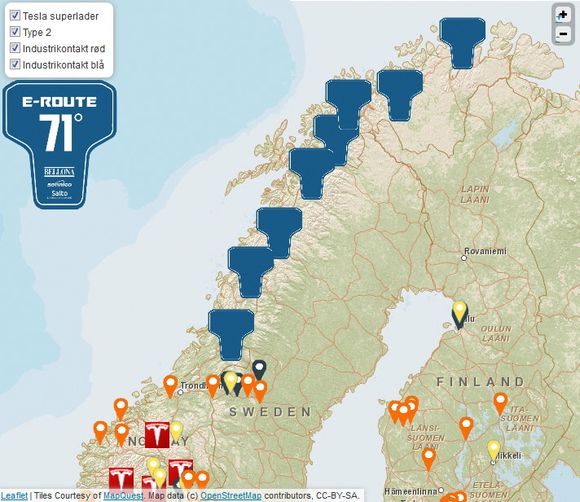 Vil bygge flereÅtte nye ladestasjoner er satt opp mellom Trondheim og Nordkapp.