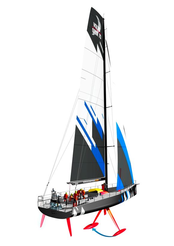 «Telefonkiosk av karbonfiber»VO70-båtene har kjøl som kan kantes 40 grader med et hydraulisk system for å gi båten mest mulig stabilitet.