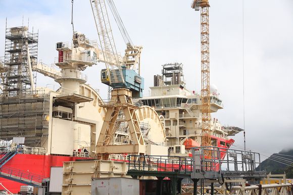 Utrustning: Omfattende arbeider ble gjort på Deep Energy i Førde før levering i fjor. Skipet ble tauet fra Kina i 2012.