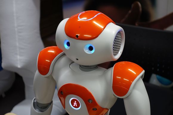 Samarbeider: Nao er en franskprodusert robot som er designet for å samvirke med mennesker.  Foto: Michael Stenberg