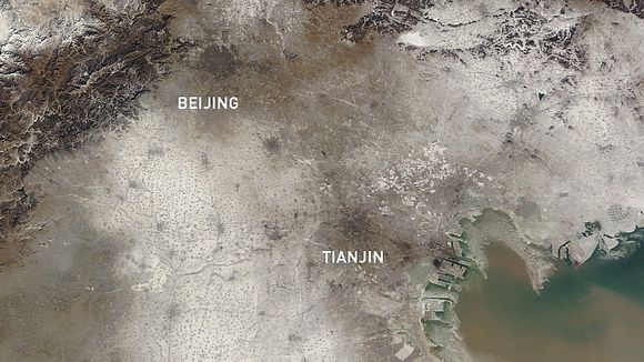 KINA, 3. JANUAR: En god dag for luftkvaliteten over Beijing og Tianjin. Gjennomsnittsverdien på AQI-indeksen var 104 for døgnet.