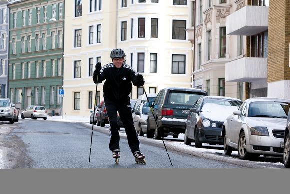 Steinar Sørlie er lidenskapelig rulleskøyte-fantast. (FOTO: Jørgen Skjelsbæk)