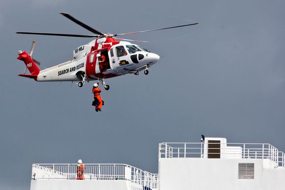 Sikorsky S-76C+ SE-HEJ deltok på katastrofeøvelse i Oslofjorden for et drøyt år siden. Helikopteret ble levert i 2006 og er allerede nå i ferd med å erstattet av AW139.