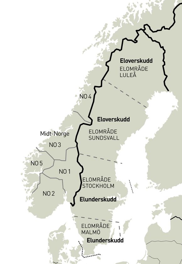 – Lavere priser PRISOMRÅDER: Når Sverige deles inn i fire prisområder fra november neste år, vil Midt-Norge kobles til de to nordligste overskuddsområdene i Sverige og få billigere strøm.