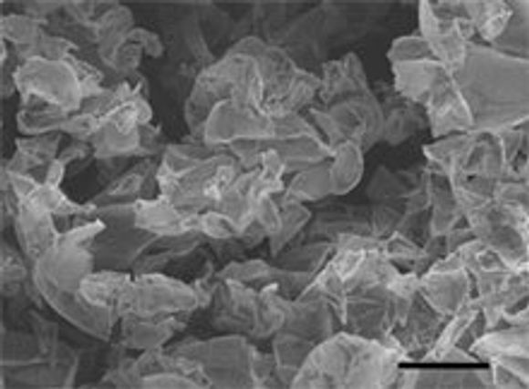 Porøst Nanoteks metode gir grafén krøllet sammen som papir.