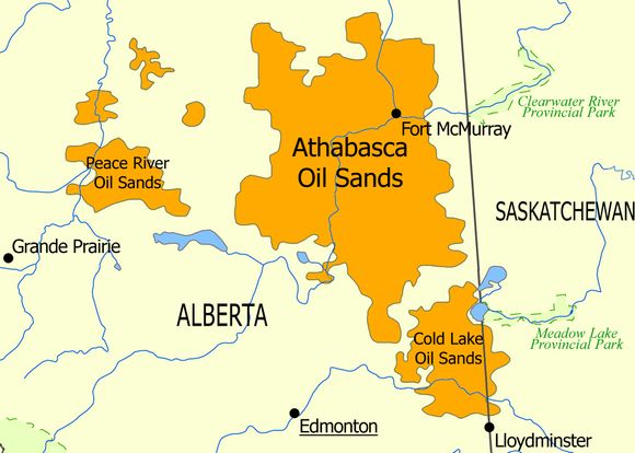 Ingen vekst utenlands STORT OMRÅDE: Her i Athabasca-regionen skal Statoil utvinne olje fra tjæreaktig bitumen under bakken.