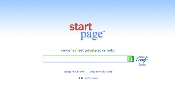Startpage ser helt lik ut som Ixquick, og leveres av det samme nederlandske selskapet. Forskjellen er at Startpage promoteres som