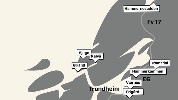 De amerikanske forhåndslagrene består av seks fjellhaller i tillegg til flybasene Værnes og Ørland. <i>Bilde:  Erlend T. Lygre</i>
