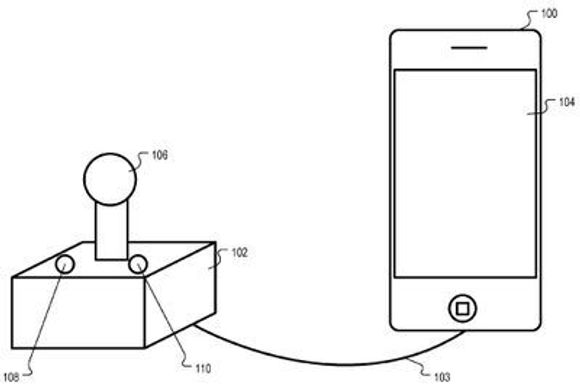 Illustrasjonen i patentet viser en spillkontroll med to knapper. I praksis dekker patentet alle tenkelige hjelpemidler for alle former for funksjonshemming.
