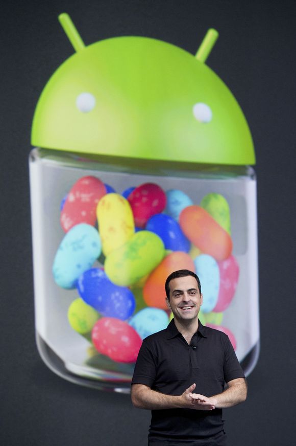 Hugo Barra, direktør for produktledelse hos Google, presenterte Jelly Bean-utgaven av Android under Google I/O i slutten av juni. <i>Bilde: David Paul Morris/Bloomberg/Getty Images/All Over Press</i>
