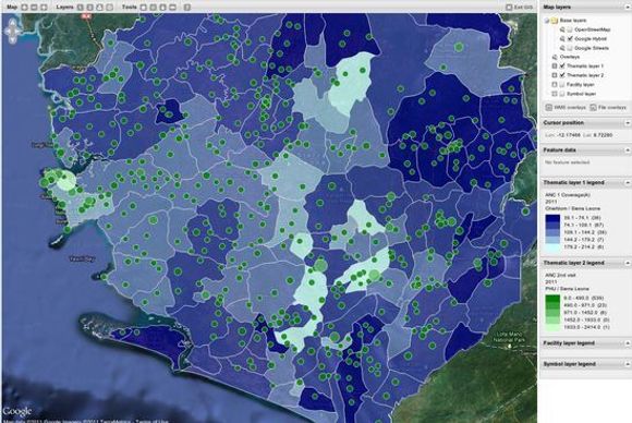 Bruken av åpne standarder forenkler utviklingsarbeidet for å visualisere helsedata på distriktsnivå, her fra Sierra Leone. <i>Bilde: DHIS</i>