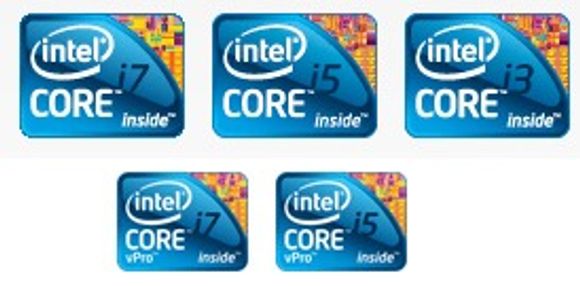Logoene til de nye varemerkene fra Intel.